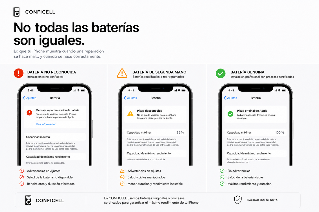 Comparación de baterías de iPhone — ConfiCell