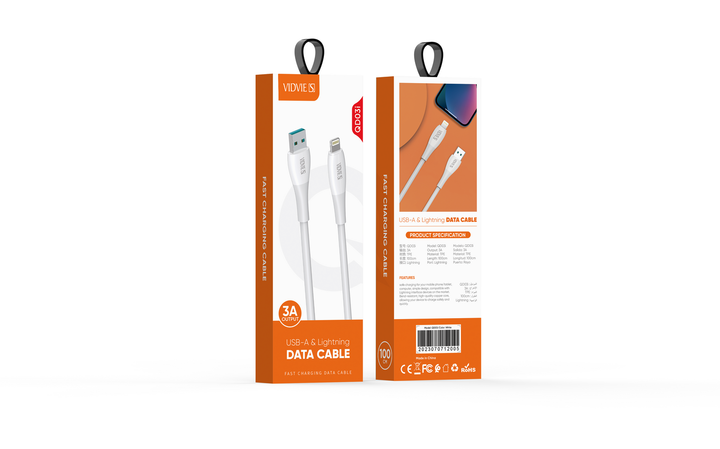 CABLE USB-A & LIGHTHING QD03i