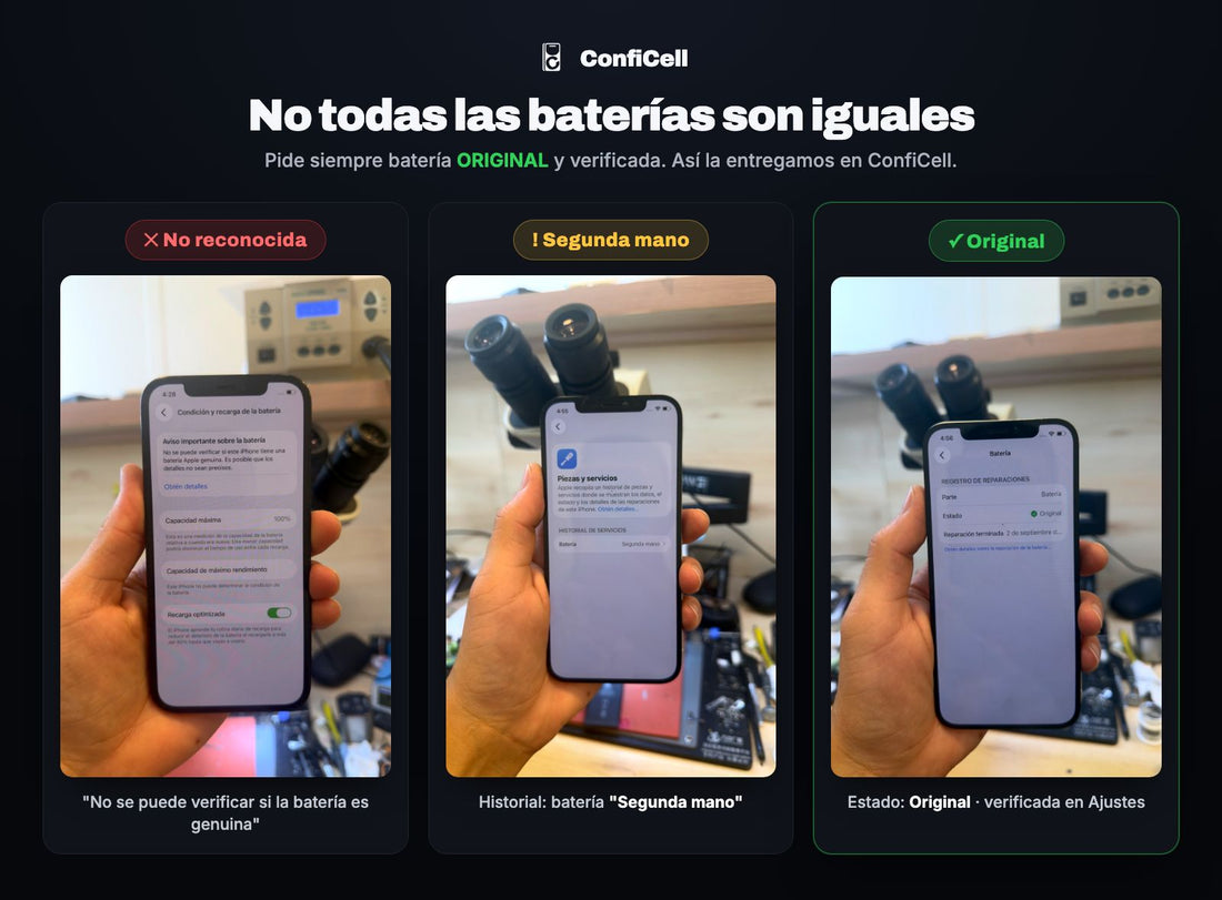 Comparación de baterías de iPhone — ConfiCell